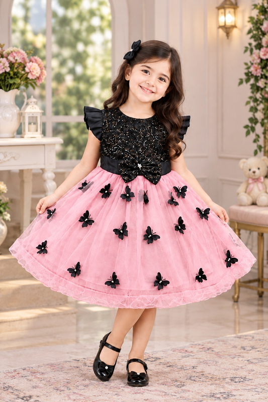 Kids Sequined Net Frock (DDS0025)