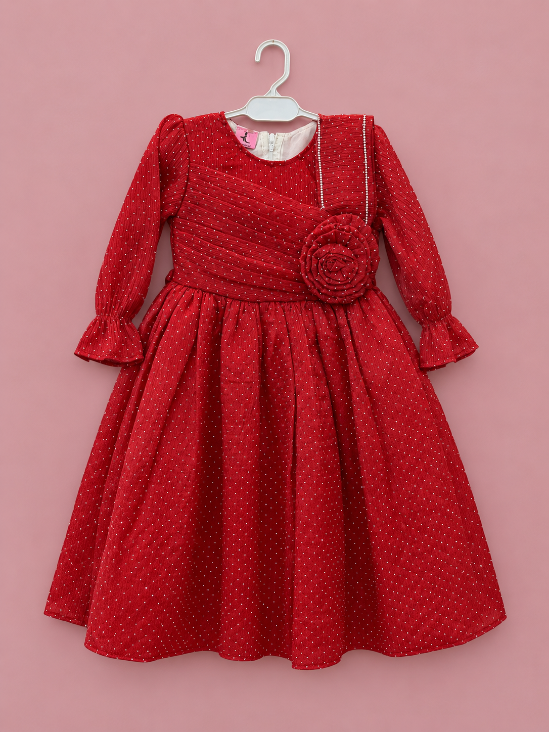 Kids Sparkling Red Frock (DDS0020)