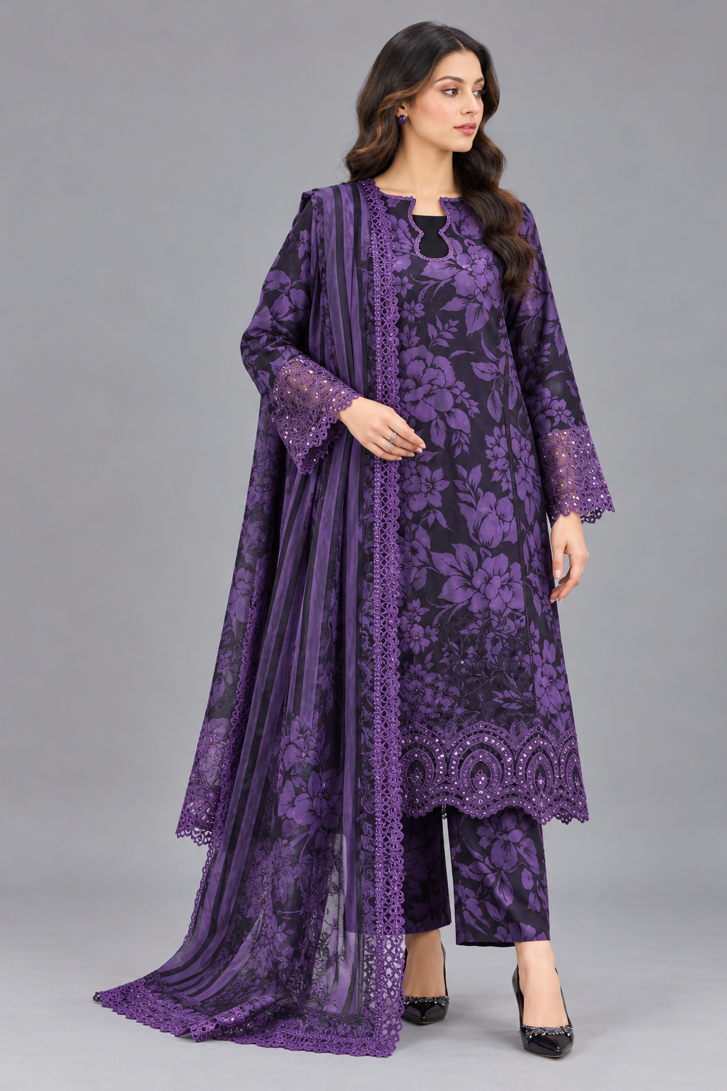 3 Piece Unstitched Suit (DDSU005)