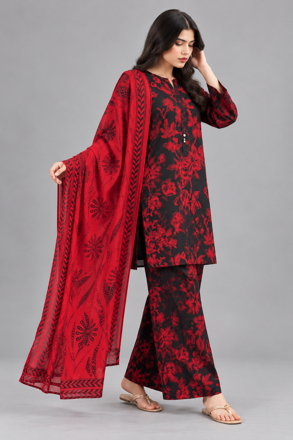 3 Piece Unstitched Suit (DDSU001)