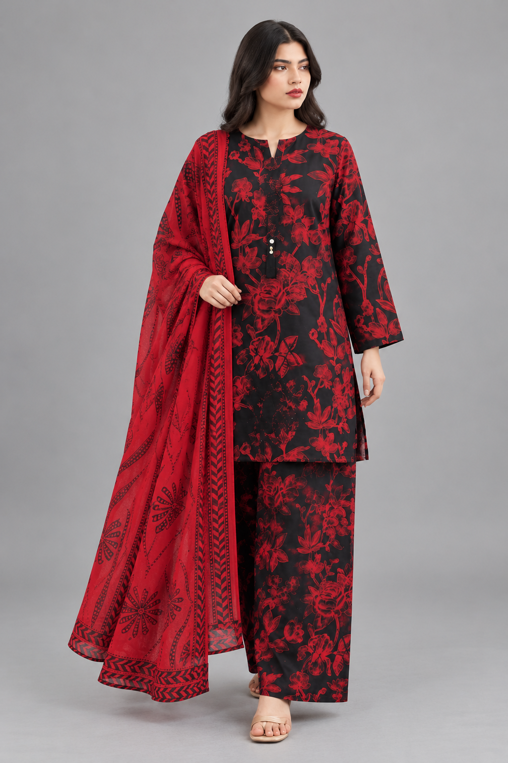 3 Piece Unstitched Suit (DDSU001)