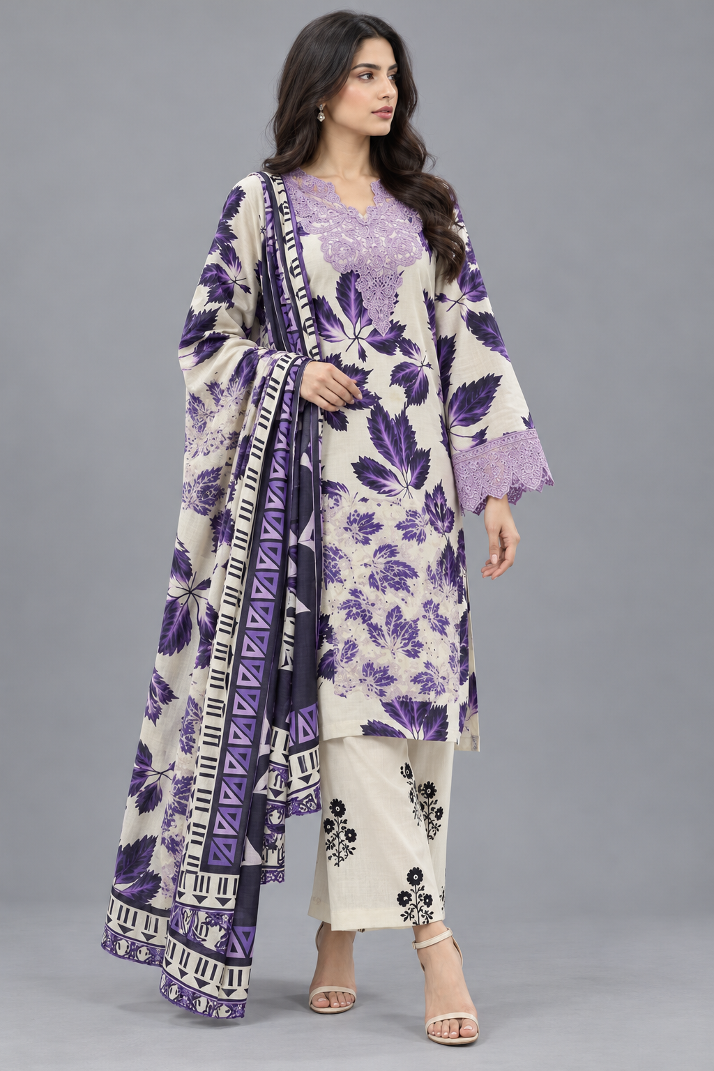 3 Piece Unstitched Suit (DDSU002)