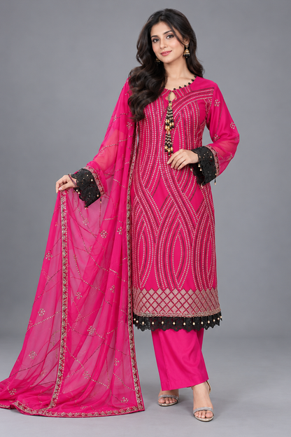 Embroidered Chiffon with Sequence Work (DDS0002)