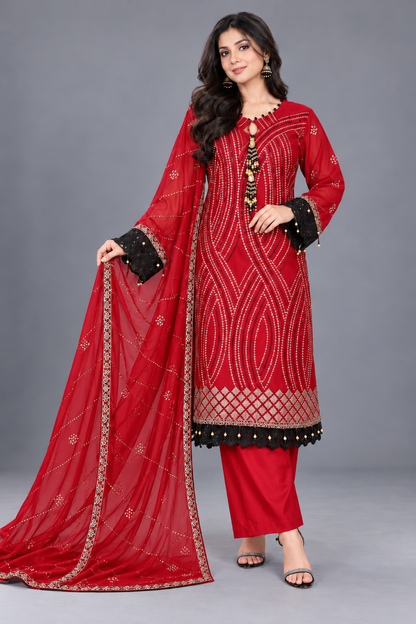 Embroidered Chiffon with Sequence Work (DDS0002)