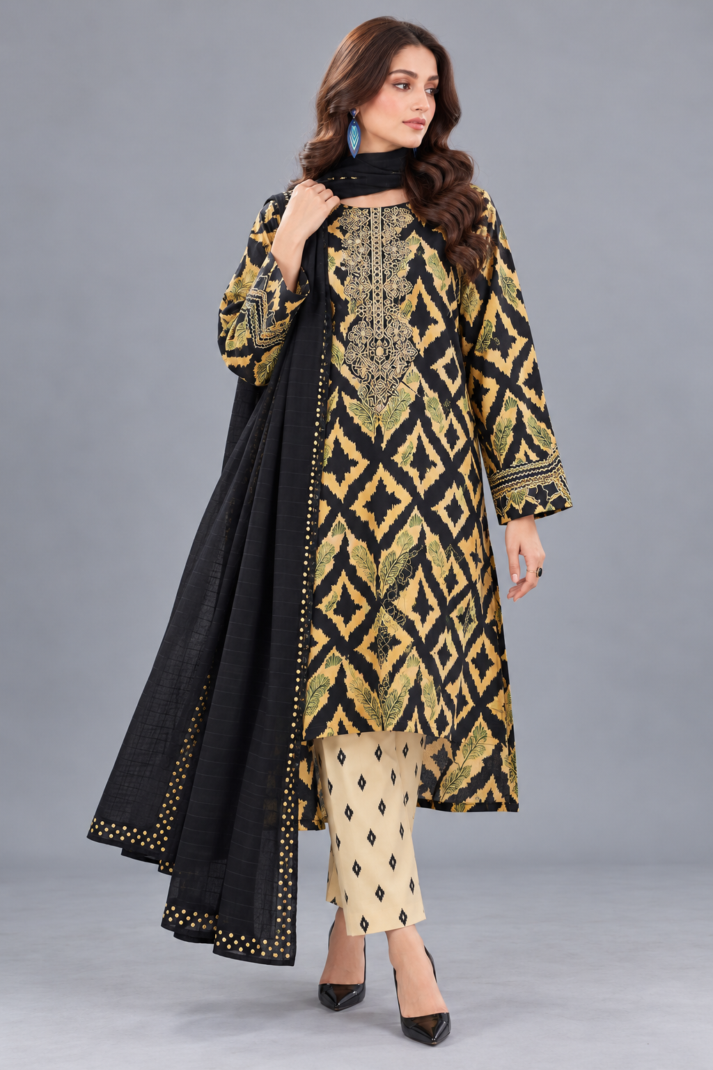 3 Piece Unstitched Suit (DDSU003)