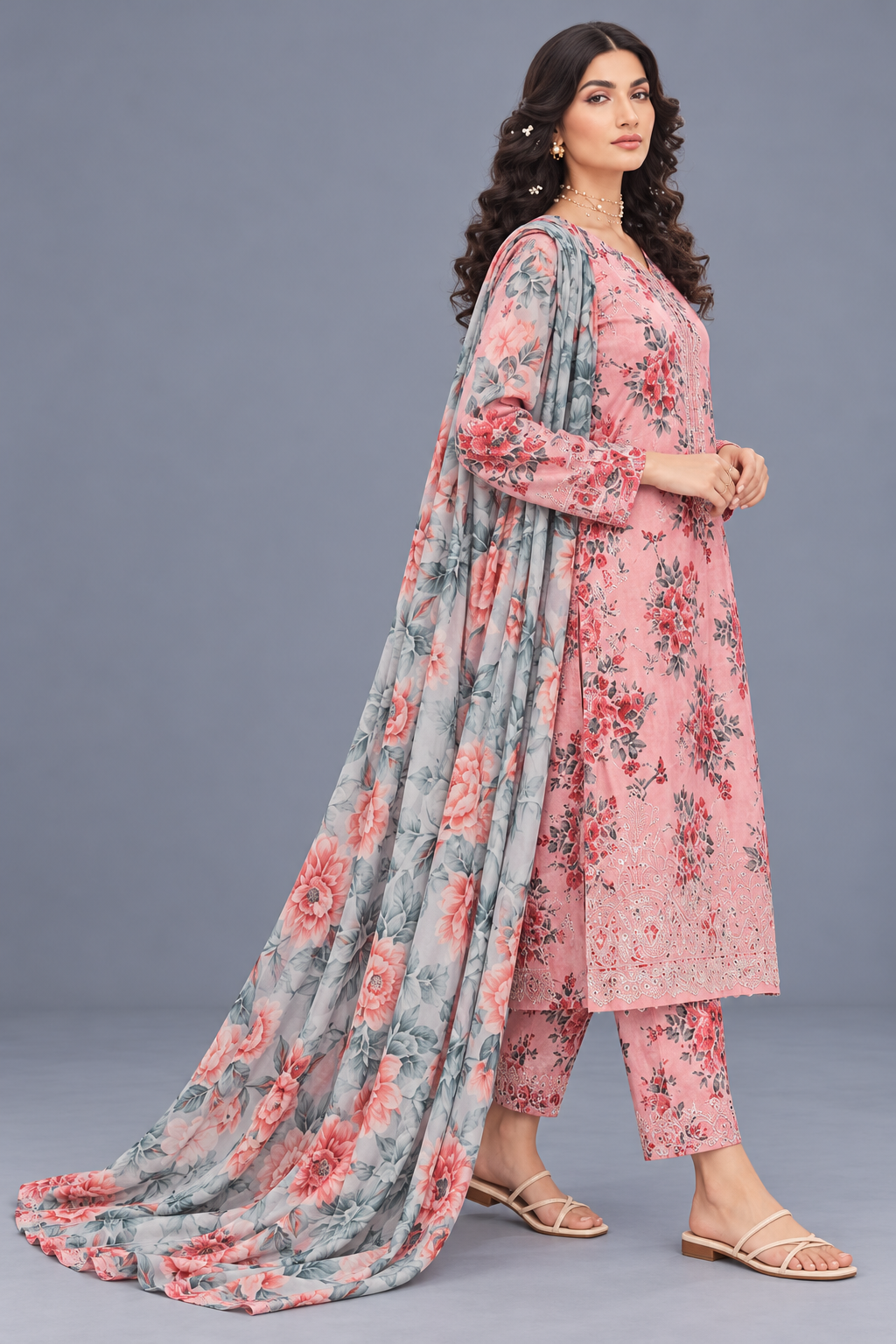 3 Piece Unstitched Suit (DDSU009)