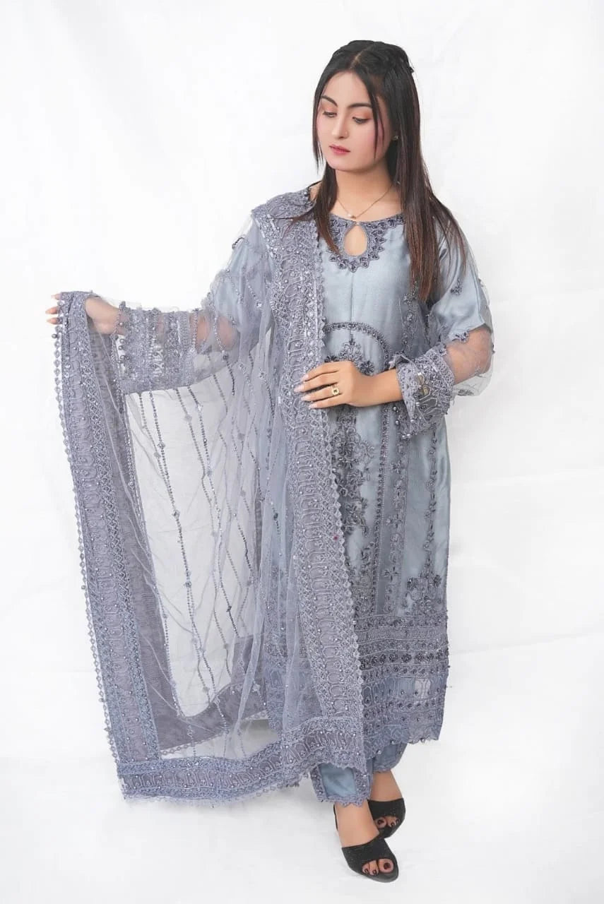 Heavy Net Embroidered 3 PC (DDS0009)