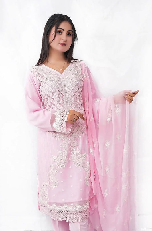 3 PC Premium Chiffon Embroidered (DDS0014)