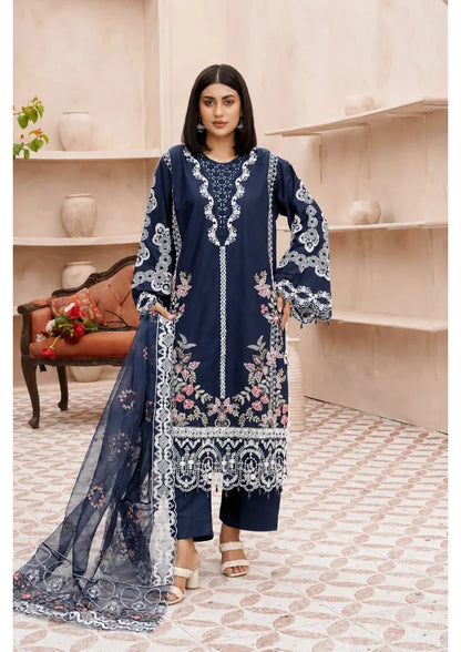 luxury 3 PC Chiffon Embroidered (DDS0015)