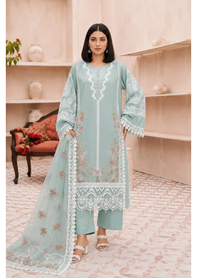 luxury 3 PC Chiffon Embroidered (DDS0015)